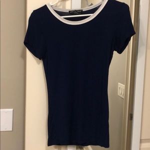 Navy and White Soft T-Shirt